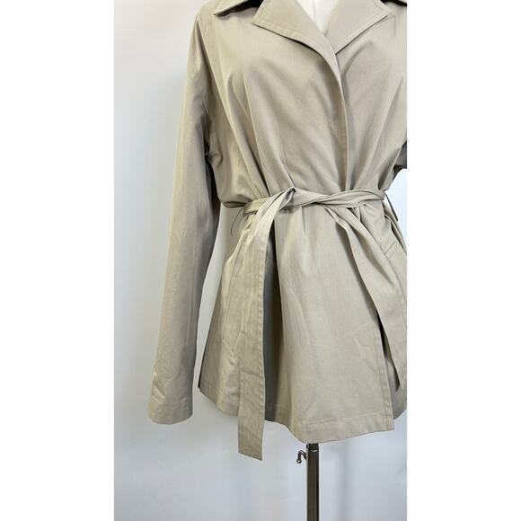 Donna Karan Collection Y2K Vintage Beige 100% Cotton Tailored Trench Coat, wrap - Picture 4 of 11